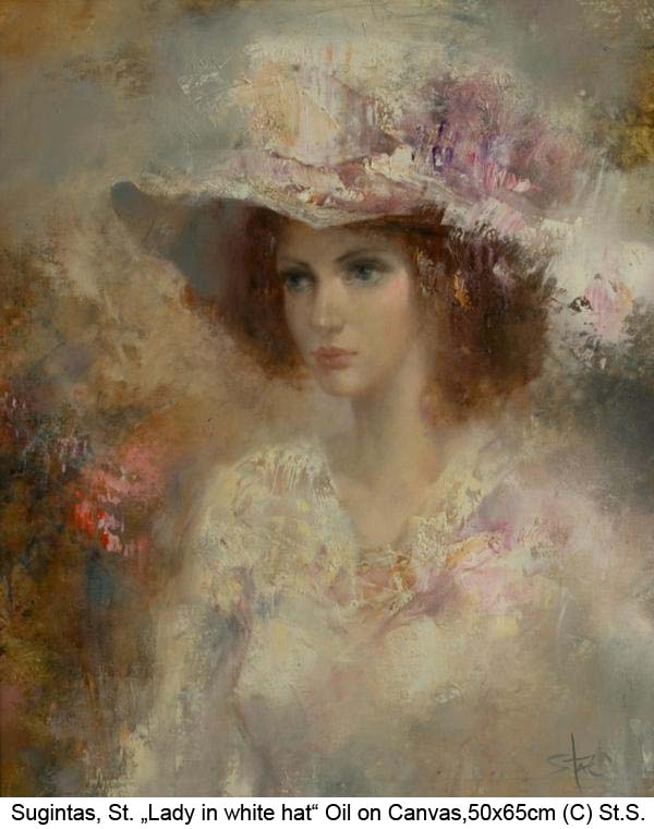 Sugintas-S.-Lady-in-white-hat-Oil-on-Canvas-2015