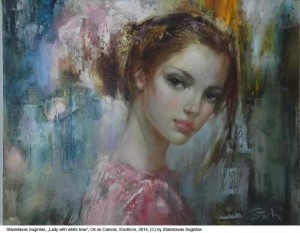 Sugintas-Stanislavas-Lady-with-white-bow-Oil-on-Canvas-55x45cm-2014
